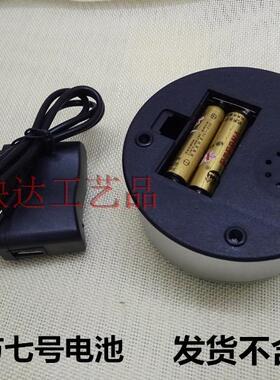 8cmLED电动旋转音乐转台 USB电池能旋转灯座摄影底盘转盘展示台