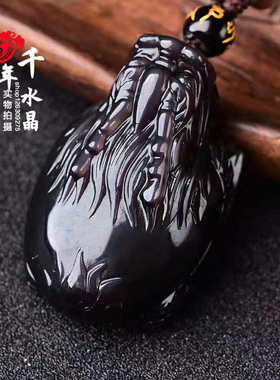 2026年天然冰彩黑曜石龙龟招财纳福旺运保平安男女吊坠