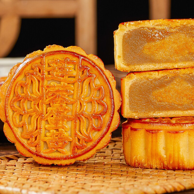广式月饼莲蓉蛋黄老五仁豆沙蛋黄椰蓉味老式月饼中秋糕点零食小吃