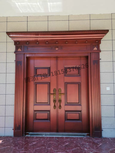 科利得别墅大门双开门农村庭院门不锈钢铜门仿真铜锌合金入户防盗 - 图2