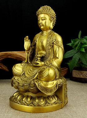纯铜佛像三宝佛药师佛释迦牟尼佛