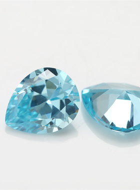 2x3--10x14mm 5A 水滴梨形海蓝色锆石 合成立方氧化锆水钻配件