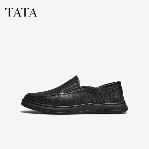 TATA他她男鞋一脚蹬休闲鞋男士舒适商务休闲皮鞋爆款秋新QGR01CM5 - 图0