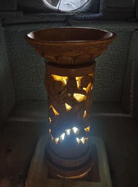 天然石仿古太阳能庭院摆件