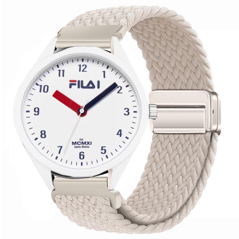 适用FILA斐乐男女款学生初高中运动电子手表双色编织磁吸尼龙表带 - 图3