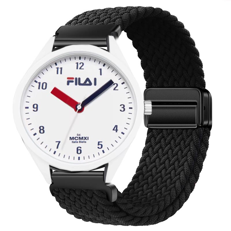 适用FILA斐乐男女款学生初高中运动电子手表双色编织磁吸尼龙表带 - 图0