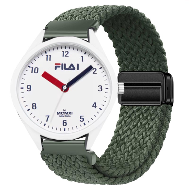 适用FILA斐乐男女款学生初高中运动电子手表双色编织磁吸尼龙表带 - 图2