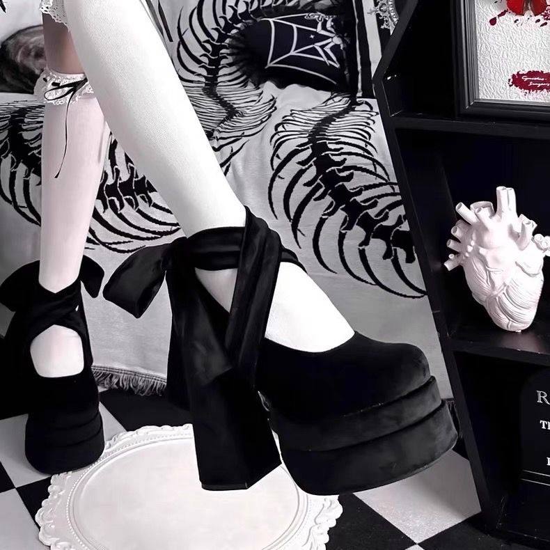 法式芭比玛丽珍高跟鞋女2025春季新款时尚交叉绑带粗跟lolita单鞋,淘宝优惠券,粉丝福利购,淘宝优惠卷