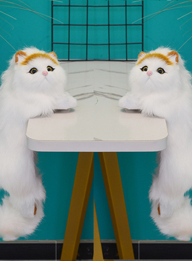 仿真猫咪电视挂件毛绒玩具橱窗