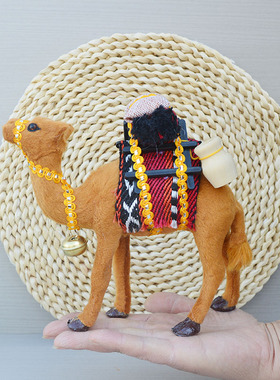 布招财可爱室内玩具摆件仿真骆驼