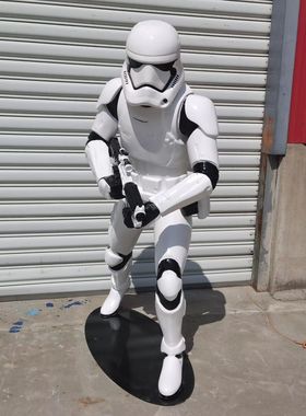 大型玻璃钢白兵黑武士模型雕塑摆