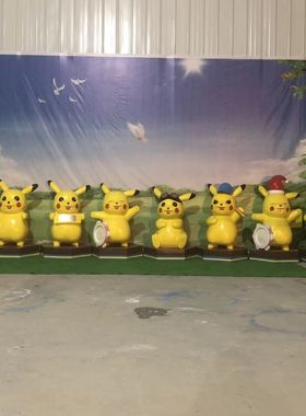 玻璃钢神奇宝贝卡通玩偶皮卡丘大摆件网红店幼儿园售楼部公仔雕塑