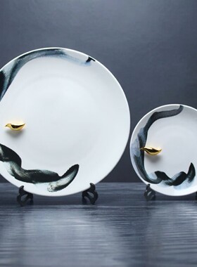 新中式风简约坐盘电视柜创意陶瓷