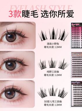 BQI十排免胶自粘假睫毛太阳花