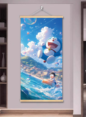 挂画哆啦a梦海报墙贴画海报学生卧室房间装饰画宿舍改造自粘壁纸