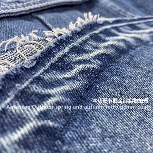 日系牛仔夹克衬衣复古摇滚牛仔衣廓版文艺舒适做旧外套潮机车衬衫 - 图1