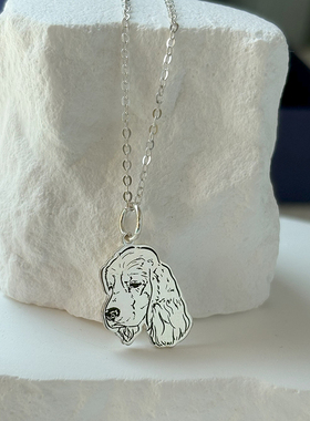 宠物猫咪狗狗去世过世纪念照片定制项链925纯银项头像首饰周边diy