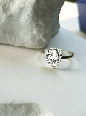 私人定制戒指宠物周边定制照片diy戒指猫咪狗狗头像925银来图刻字