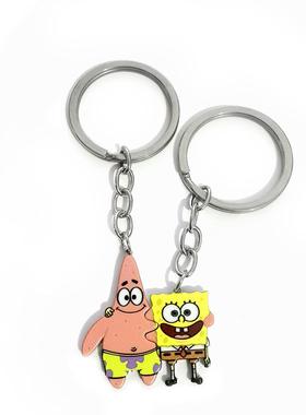 定制刻字diy白钢项链一对海绵宝宝派大星圣诞节小礼物情侣好物