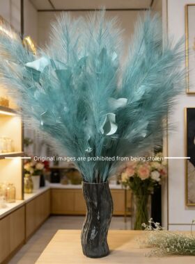 高档手工艺品抽丝羽毛马蹄莲永不掉毛家居装饰摆件玄幻客厅电视柜