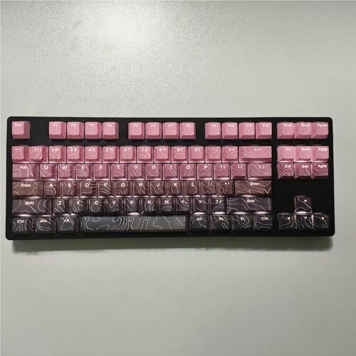 等高线正刻透光PBT热升华原厂高度渐变客制化机械键盘磁轴键帽 - 图0