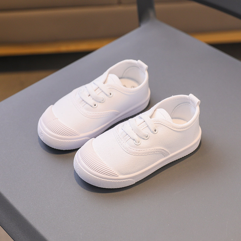 春秋季新款幼儿园室内鞋校园指定男女小白鞋儿童帆布鞋宝宝童鞋子