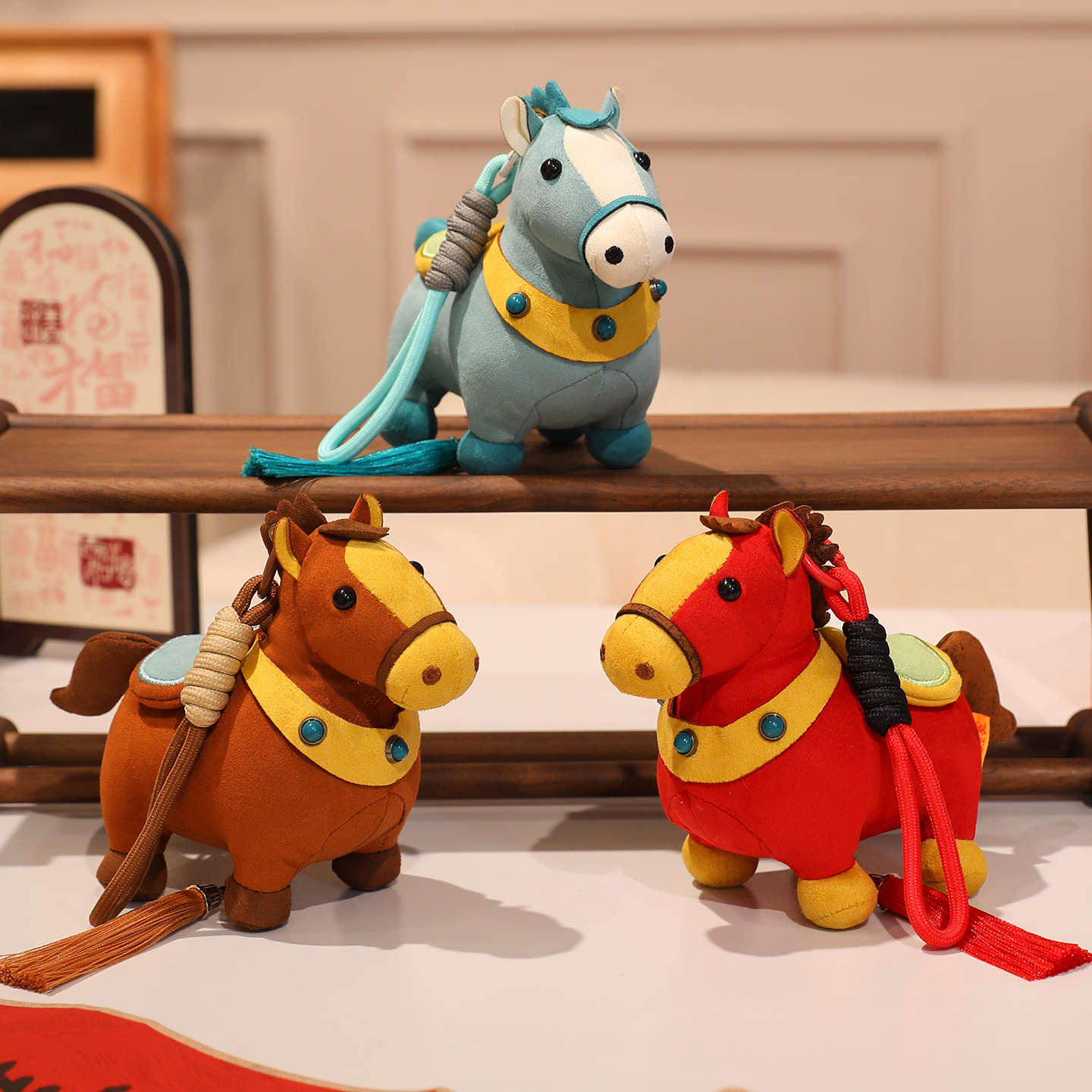 马年吉祥物公仔可爱小马挂件毛绒玩具生肖马钥匙扣包包挂饰礼物送 - 图3