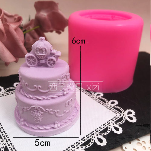 婚庆马车蛋糕造型硅胶模具巧克力慕斯婚礼蛋糕装饰香薰石膏蜡烛模 - 图2