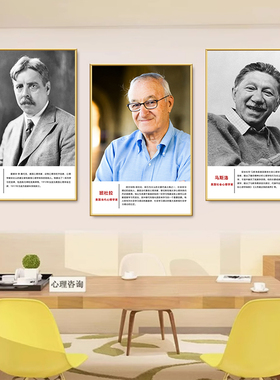 心理学家装饰画心理咨询室挂画辅导工作室墙面布置名人壁画挂图画