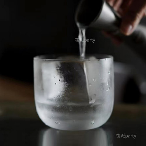 日式圆形水晶玻璃酒杯威士忌杯古典杯调酒杯鸡尾酒杯特调咖啡杯子 - 图1