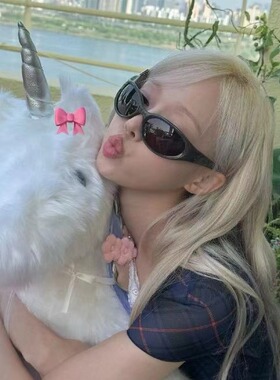 jennie同款墨镜女未来感Y2K骑行眼镜可换配饰潮流太阳镜