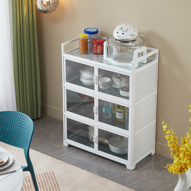 Aluminum alloy cabinet simple multifunctional tempered glass