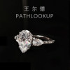 S925 sterling silver 3 carat water drop three stone ring HW light luxury niche flash non-fading high carbon diamond ring