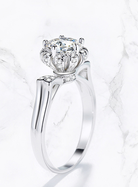 18K白金进口高碳钻石戒指