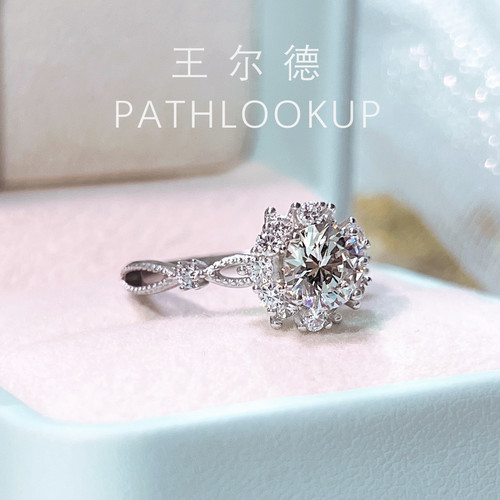 18K镀金满天星1克拉高碳钻石戒指女生轻奢高级感结婚订婚指环礼物 - 图1