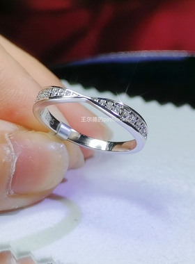 交叉满钻小众设计冷淡风百搭戒指