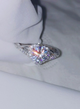 18k金爱心高碳钻石钻戒指环戒指