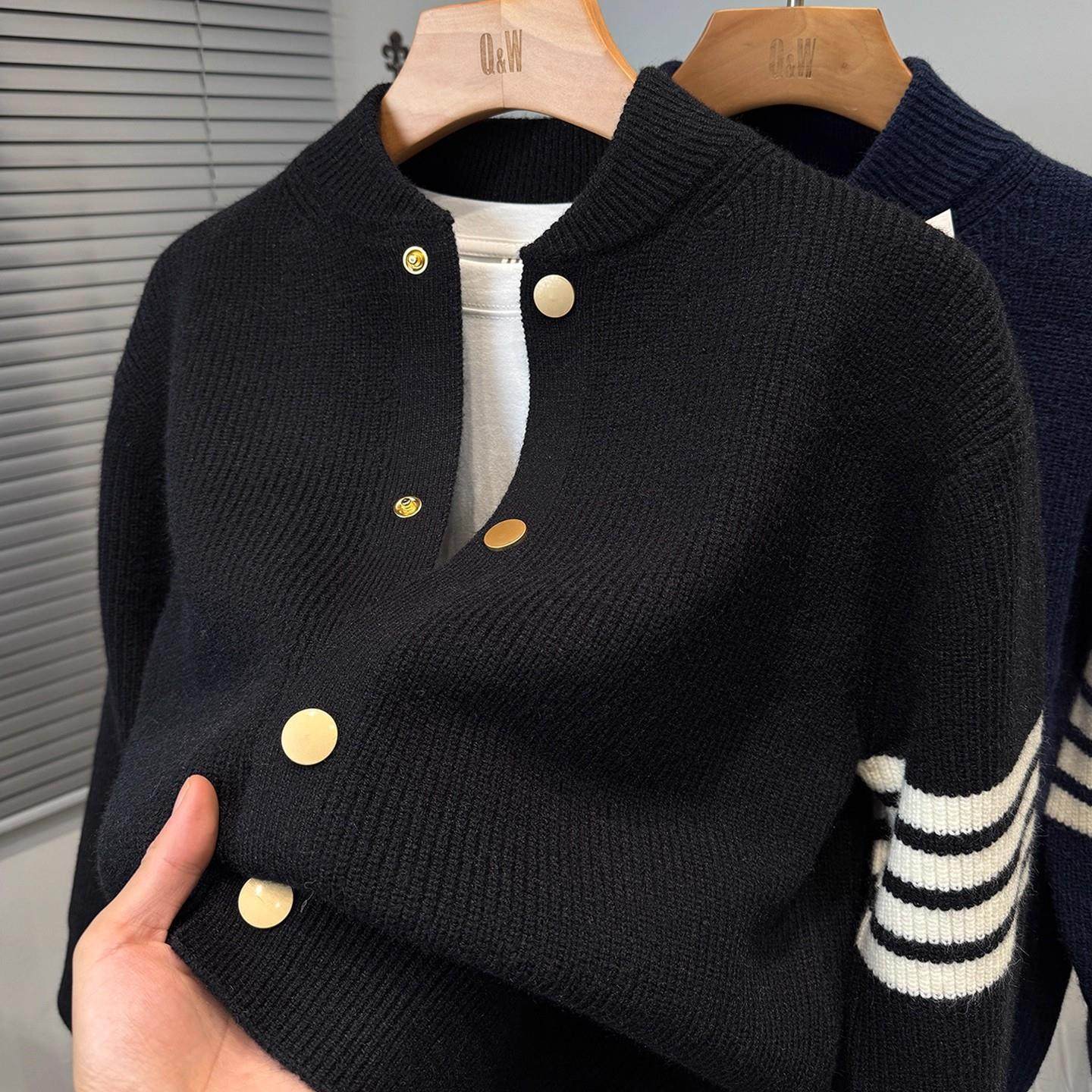 品牌棒球领毛衣外套男装秋冬季加厚韩版休闲tb开衫男针织衫外搭潮,淘宝优惠券,粉丝福利购,淘宝优惠卷