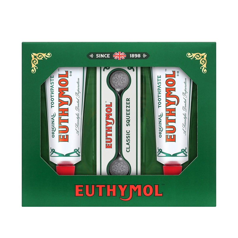 EUTHYMOL/悦滋木进口经典牙膏护理套装106g*2+挤压器 母亲节礼盒,淘宝优惠券,粉丝福利购,淘宝优惠卷