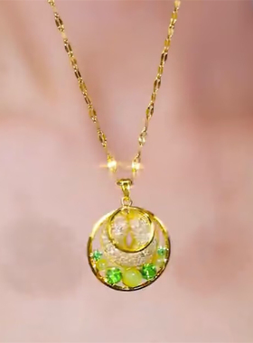 金色平安扣项链女高级感轻奢百搭