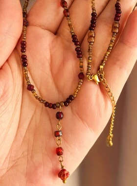 ANZHI原创红色复古项链