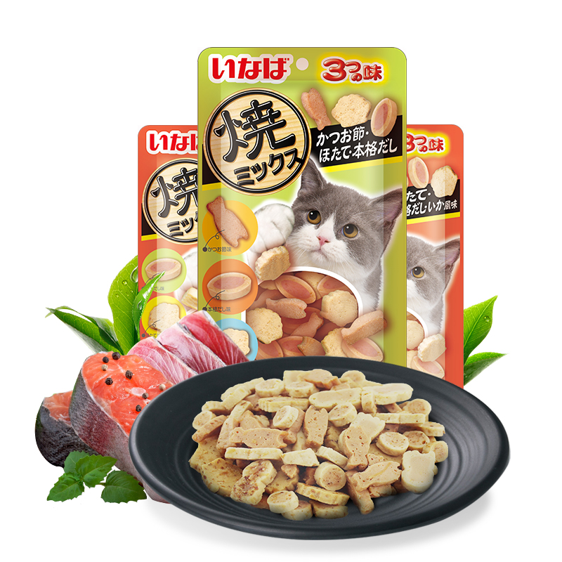 【自营】伊纳宝猫条烤海鲜磨牙棒小鱼饼干成幼猫冻干猫咪零食湿粮 - 图3
