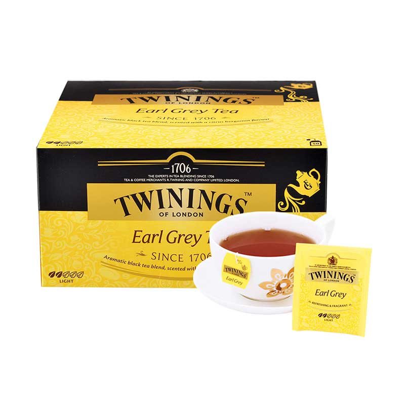 【自营】英国TWININGS川宁进口豪门伯爵红茶50片装100g茶包伯爵茶 - 图0