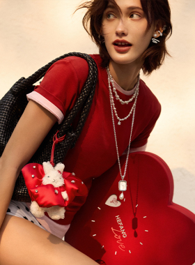 【自营】HEFANG Jewelry/何方珠宝气泡方糖项链 优雅520礼物礼盒