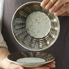 Self-operated Japanese Mino-yaki ribbed ceramic tableware