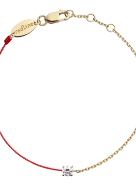 【自营】redline 巴黎红绳圆形钻石黄金钻半绳手链—429 R