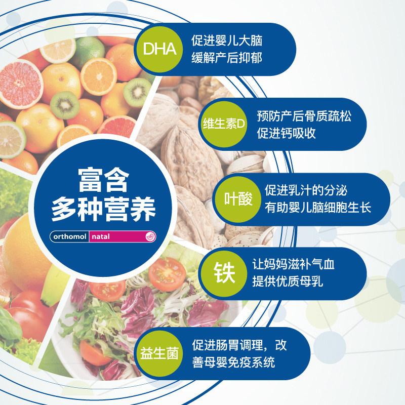 【直营】孕妇哺乳期orthomol维生素 天猫国际进口超市孕产妇DHA