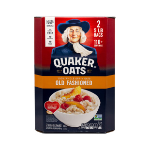 【自营】美国进口桂格QUAKER传统纯燕麦片早餐冲饮营养代餐4.52kg