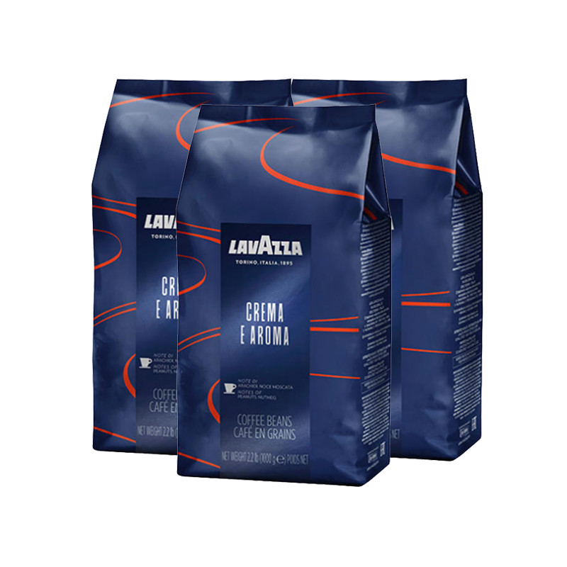 【自营】LAVAZZA拉瓦萨CREMAEAROMA意式浓缩中度烘焙咖啡豆1kg*3