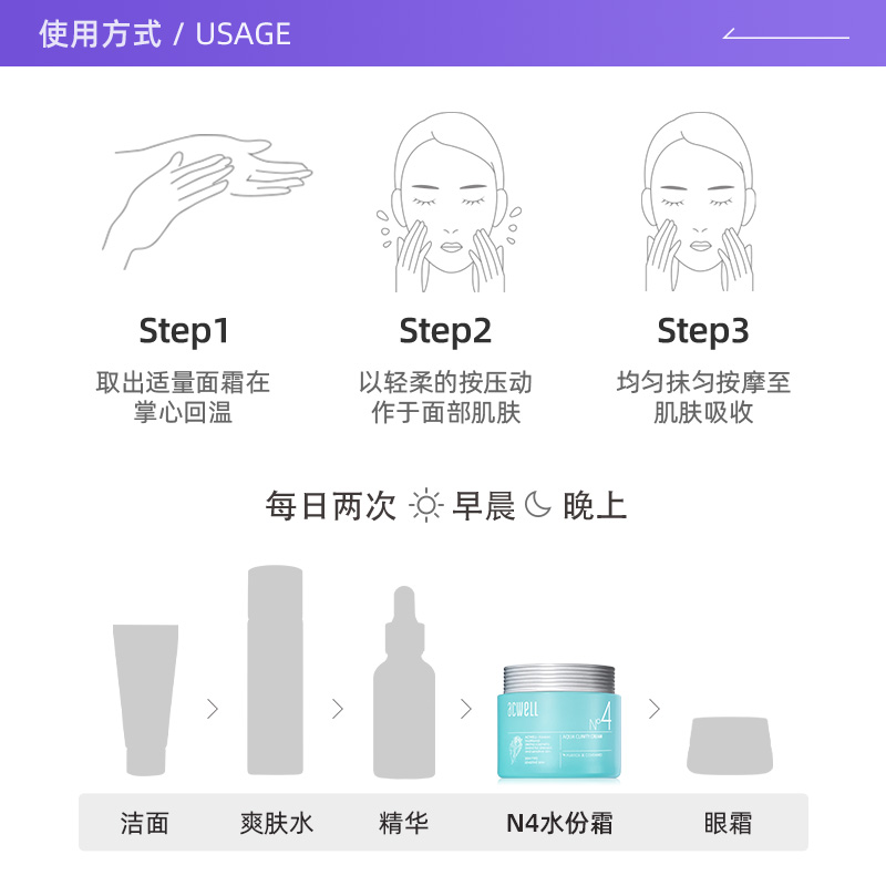 【自营】acwell艾珂薇n4面霜50ml冬天补水舒缓褪红修护保湿敏感肌-图2